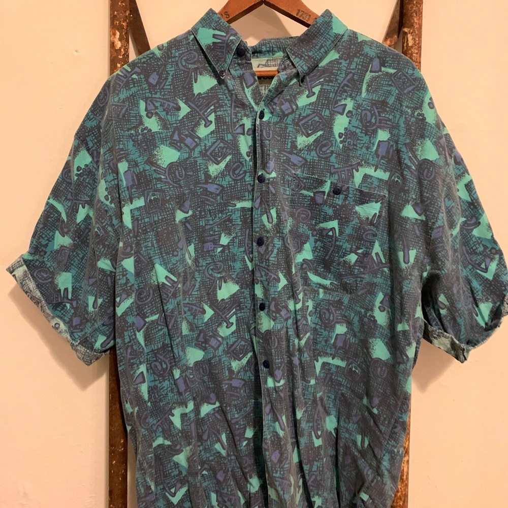 Vintage Pattern Button Down Shirt - image 3